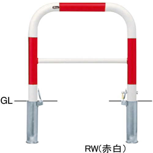 アーチ φ60.5(t2.8)×W700×H650mm カラー:赤白 [FAH-7SK7-650(RW)] サン