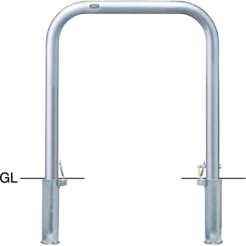アーチ 車止め φ60.5(t3.0)×W750×H800mm カラー:ステンレス [AA-7SK75