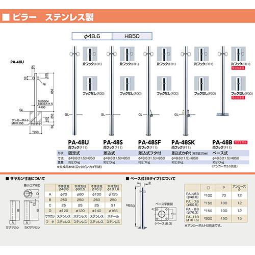 s[ Ԏ~ p{̂̂ 48.6(t1.5)~H850mm J[:XeX [PA-48S-F01HONTAI] T|[ 󒍐Yi LZs [1 [J[