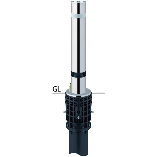 t^[ ㉺Ԏ~ 114.3(t2.5)~H700mm J[:XeX [LA-12KS] T|[ 󒍐Yi LZs [1 [J[