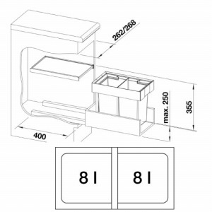 Lb`p _Xg{bNX FLEXON 2 30/2 [BLANCO-521467] _[NO[ W238~D400~H360mm(O) oɐݒu BLANCO [J[