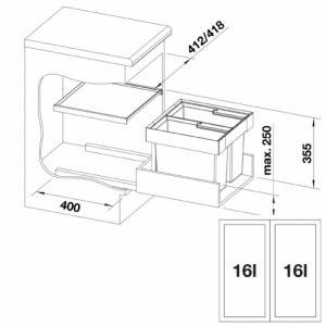 Lb`p _Xg{bNX FLEXON 2 45/2 [BLANCO-521468] _[NO[ W400~D400~H360mm(O) oɐݒu BLANCO [J[