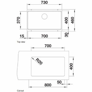 Lb`VN ETAGON 700-U black ubN [BLANCO-525891] W700~D400~H200mm() A_[}Egp BLANCO [J[