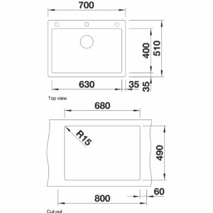 Lb`VN PLEON 8 anthracite AXTCg [BLANCO-523043] W630~D400~H220mm() I[o[^A_[}Egp BLANCO [J[