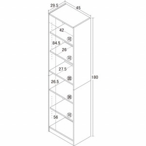 [I 炭炭gɖ{IW450 i` [4954877255024] W45~D29.5~H180cm hCo[sv A4t@C[\ g NVI [J[