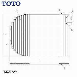 Ct^ yʃVb^[ ӂ 720~1356mm TOTO [EKK707W4] oX C